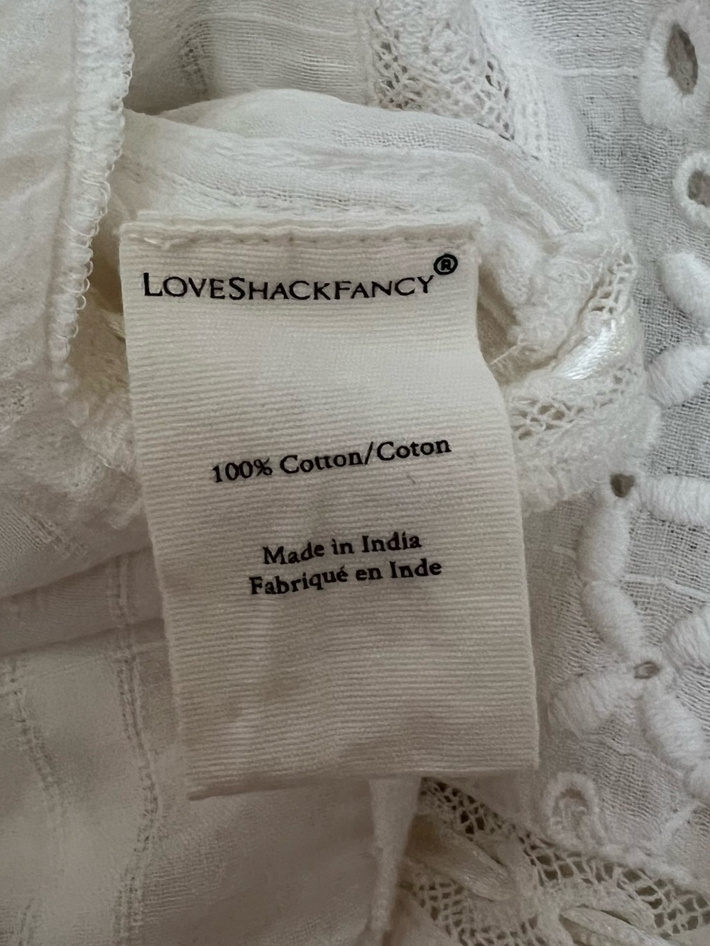 LoveShackFancy Luanne Eyelet Boho Tank Top Blouse White XS - Picture 8 of 12